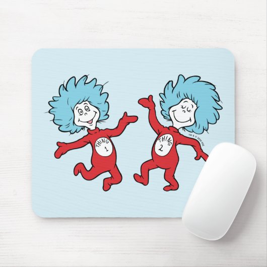 Dr. Seuss Thing 1 en Thing 2 Karakter Muismat (Met muis)