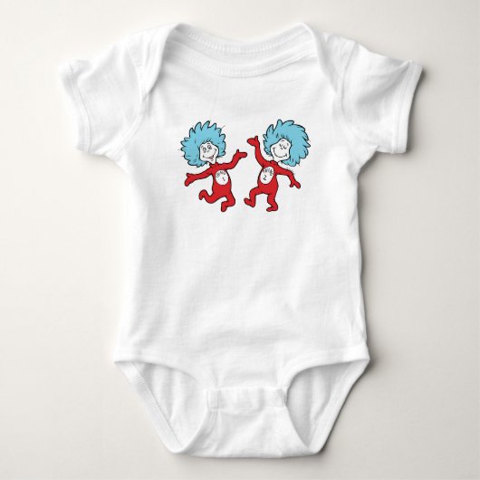Dr. Seuss Thing 1 en Thing 2 Karakter Romper (Voorkant)