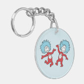 Dr. Seuss Thing 1 en Thing 2 Karakter Sleutelhanger (Voorkant Links)