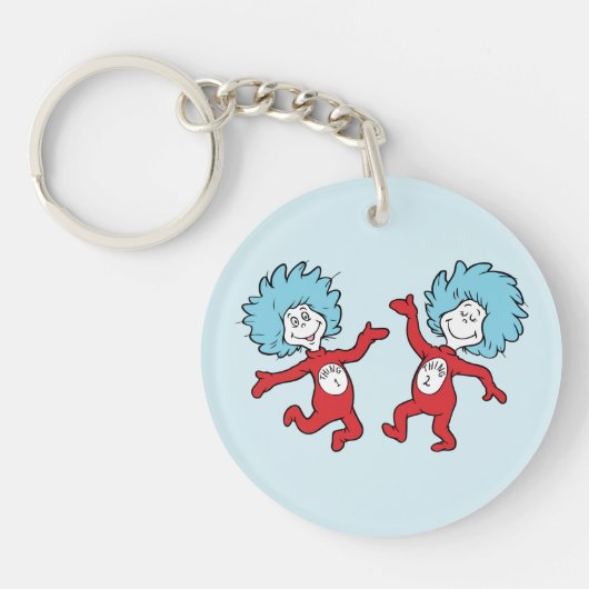 Dr. Seuss Thing 1 en Thing 2 Karakter Sleutelhanger (Voorkant)