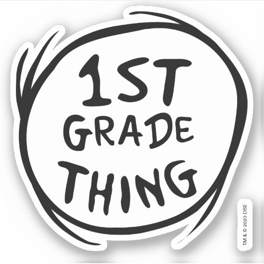 Dr. Seuss | Thing One Thing Two - 1e klas ding Sticker (Voorkant)