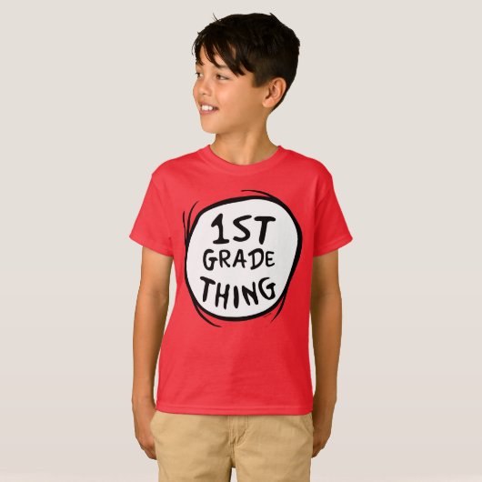 Dr. Seuss | Thing One Thing Two - 1e klas ding T-shirt (Voorkant volledig)