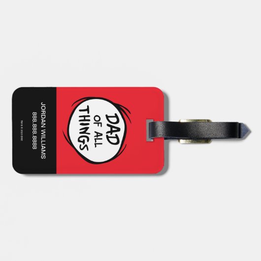 Dr Seuss Thing One Thing Two - Pap van alle dingen Bagagelabel (Achterkant horizontaal)