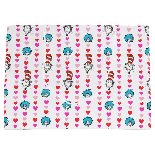 Dr. Seuss Valentijn | De kat in het Pet — hartspat Groot Cadeauzakje (Voorkant)