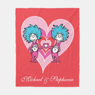 Dr. Seuss Valentijn Ding 1 Ding 2 Fleece Deken