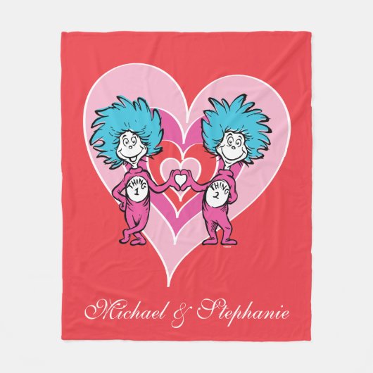 Dr. Seuss Valentijn | Ding 1 Ding 2 Fleece Deken (Voorkant)