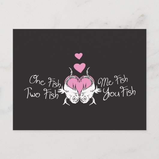 Dr. Seuss Valentijn | Een vis van twee vissoorten Feestdagenkaart (Voorkant)