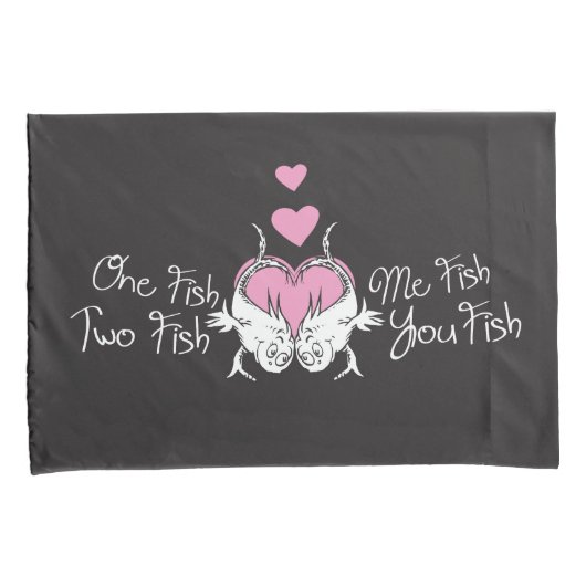 Dr. Seuss Valentijn | Een vis van twee vissoorten Kussensloop (Voorkant-Rechts)