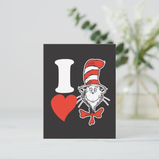 Dr. Seuss Valentijn | Ik hoor de kat in het Pet Feestdagenkaart (Staand voorkant)