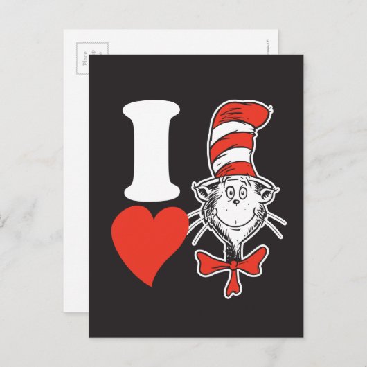 Dr. Seuss Valentijn | Ik hoor de kat in het Pet Feestdagenkaart (Voorkant / Achterkant)