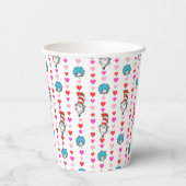 Dr. Seuss Valentijn | Kat in het Pet hartpatroon Papieren Bekers (Achterkant)
