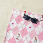 Dr. Seuss Valentijn | Roze argyle-kat in het Pet Strandlaken (In situ)