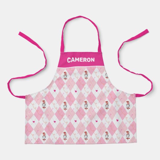 Dr. Seuss Valentijn | Roze Argyle The Cat in the H Schort (Voorkant)