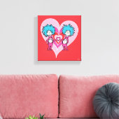 Dr. Seuss Valentijn | Thans 1 Thing 2 Canvas Afdruk (Insitu (Woonkamer))
