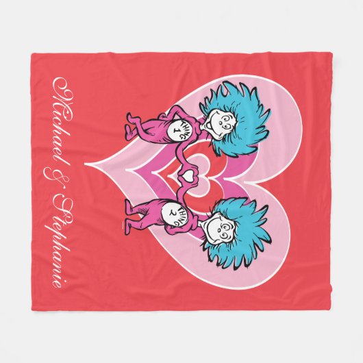 Dr. Seuss Valentijn | Thans 1 Thing 2 Fleece Deken (Voorkant (Horizontaal))