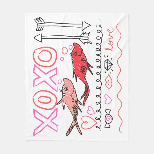 Dr. Seuss Valentijn | XOXO-ontwerp Fleece Deken (Voorkant)