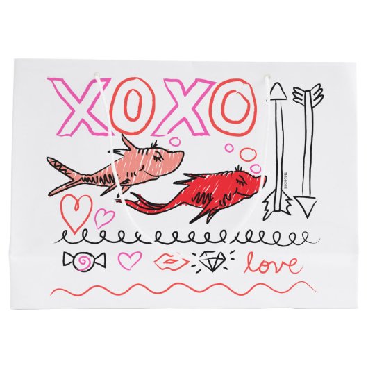 Dr. Seuss Valentijn| XOXO-ontwerp Large Cadeautasje (Achterkant)