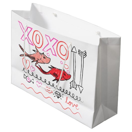 Dr. Seuss Valentijn| XOXO-ontwerp Large Cadeautasje (Voorkant Gekanteld)