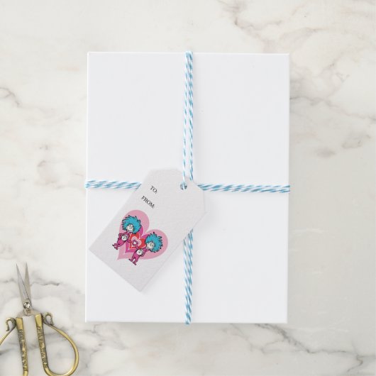 Dr. Seuss Valentijnsdag | Ding Een Ding Twee Cadeaulabel (Met Touw)