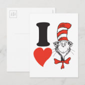 Dr. Seuss Valentijnsdag | Ik Hart De Kat in de Hoe Feestdagenkaart (Voorkant / Achterkant)