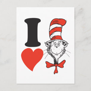 Dr. Seuss Valentijnsdag Ik hou van de Kat in de Feestdagenkaart