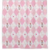 Dr. Seuss Valentijnsdag | Roze Argyle Hoed van de  Douchegordijn (Voorkant)