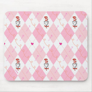 Dr. Seuss Valentijnsdag Roze Argyle Kat in de Ho Muismat