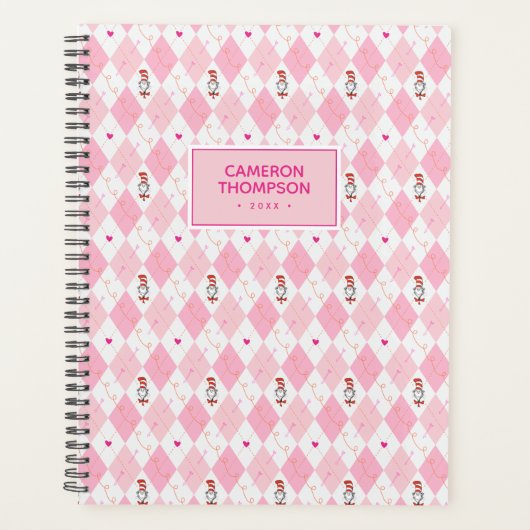 Dr. Seuss Valentijnsdag | Roze Argyle Kat in de Ho Planner (Voorkant)