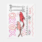 Dr. Seuss Valentijnsdag | XOXO Design Fleece Deken (Voorkant)