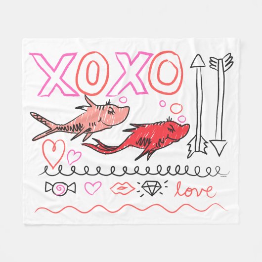 Dr. Seuss Valentijnsdag | XOXO Design Fleece Deken (Voorkant (Horizontaal))