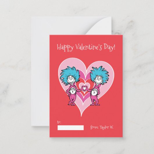 Dr. Seuss Valentine | Thing 1 Thing 2 Card Notitiekaartje (Voorkant)