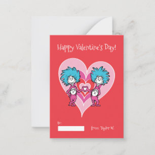 Dr. Seuss Valentine Thing 1 Thing 2 Card Notitiekaartje