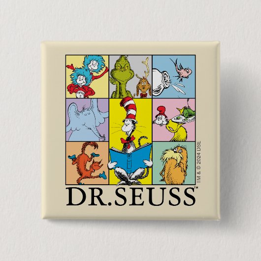 Dr. Seuss | Verhalen grafisch Vierkante Button 5,1 Cm (Voorkant)