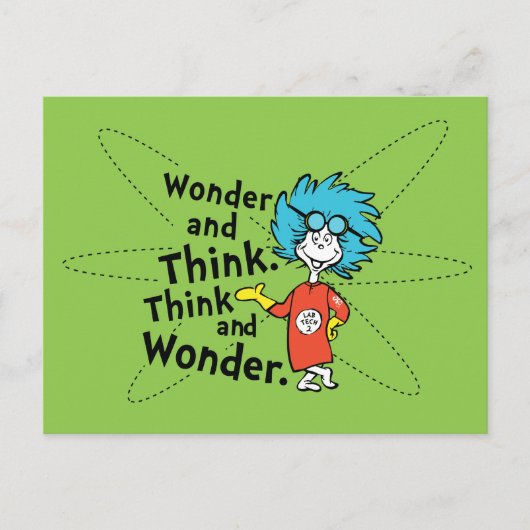 Dr. Seuss | Verwondering en denken. Denk en verwon Briefkaart (Voorkant)