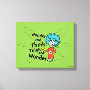 Dr. Seuss Verwondering en denken. Denk en verwon Canvas Afdruk