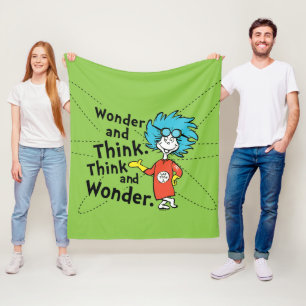 Dr. Seuss   Verwondering en denken. Denk en verwon Fleece Deken
