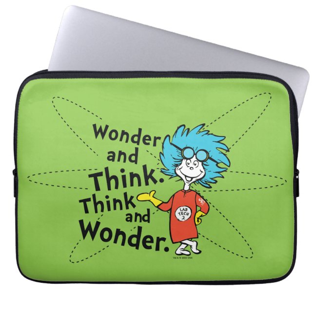 Dr. Seuss | Verwondering en denken. Denk en verwon Laptop Sleeve (Voorkant)