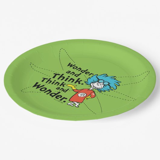 Dr. Seuss | Verwondering en denken. Denk en verwon Papieren Bordje (Gekanteld)