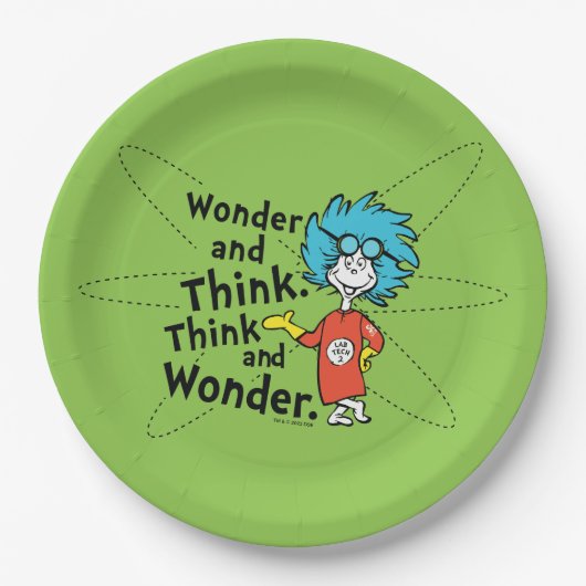 Dr. Seuss | Verwondering en denken. Denk en verwon Papieren Bordje (Voorkant)