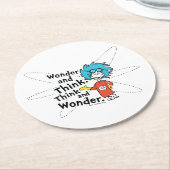 Dr. Seuss | Verwondering en denken. Denk en verwon Ronde Kartonnen Onderzetter (Gebogen)