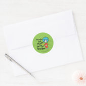 Dr. Seuss | Verwondering en denken. Denk en verwon Ronde Sticker (Envelop)