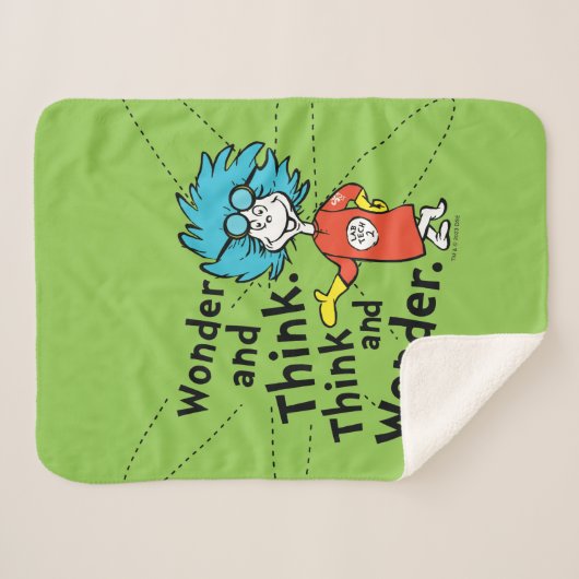 Dr. Seuss | Verwondering en denken. Denk en verwon Sherpa Deken (Voorkant (horizontaal))