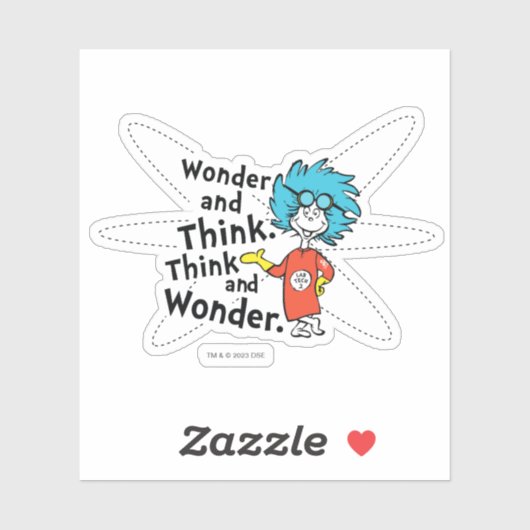 Dr. Seuss | Verwondering en denken. Denk en verwon Sticker (Vel)