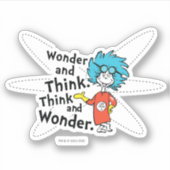 Dr. Seuss | Verwondering en denken. Denk en verwon Sticker (Voorkant)