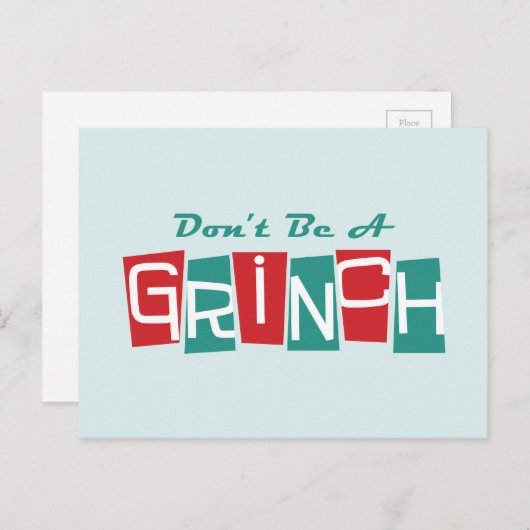 Dr. Seuss | Wees geen Grinch Briefkaart (Voorkant / Achterkant)