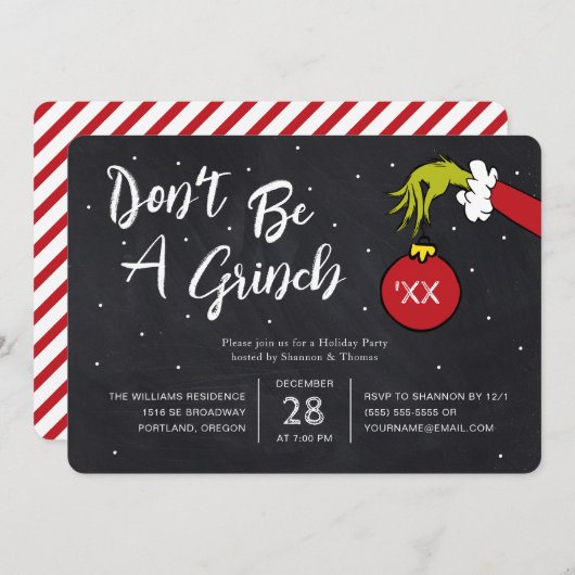 Dr. Seuss | Wees geen Grinch kerstfeest (Voorkant / Achterkant)