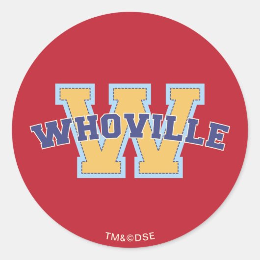 Dr. Seuss | Who-ville Athletic Logo Ronde Sticker (Voorkant)