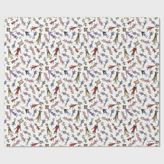 Dr. Seuss Whoville Characters Festive Pattern Cadeaupapier (Vlak)