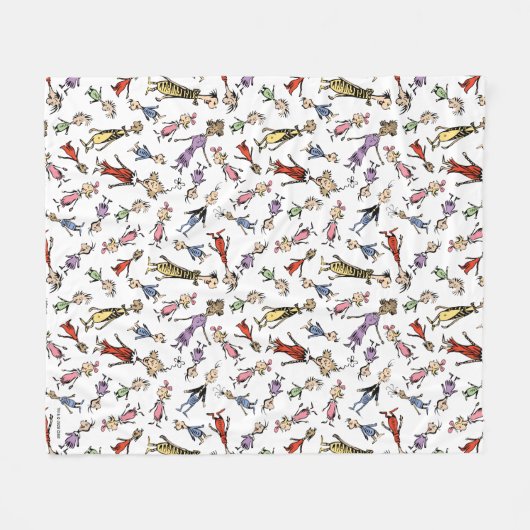 Dr. Seuss Whoville Characters Festive Pattern Fleece Deken (Voorkant (Horizontaal))