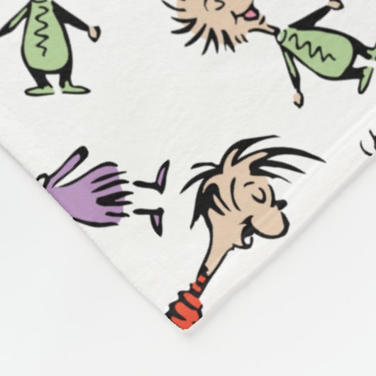 Dr. Seuss Whoville Characters Festive Pattern Fleece Deken (Hoek)